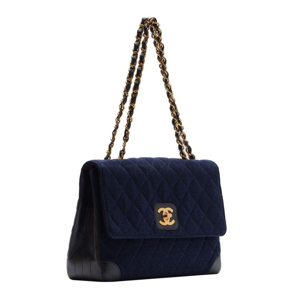 Chanel Matelasse Turnlock Straight Flap Chain Shoulder Jersey Material - Picture 3 of 9